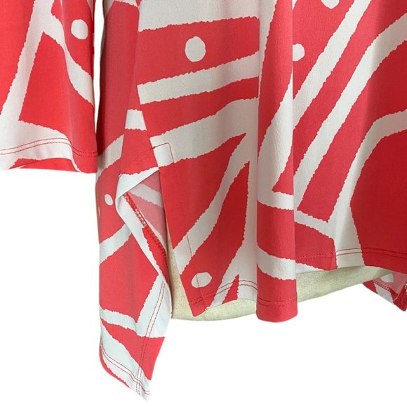 NWT Clara Sun Woo Abstract Stripes + Dots Tunic Parachute Hem Resortwear Top-M - Picture 3 of 14